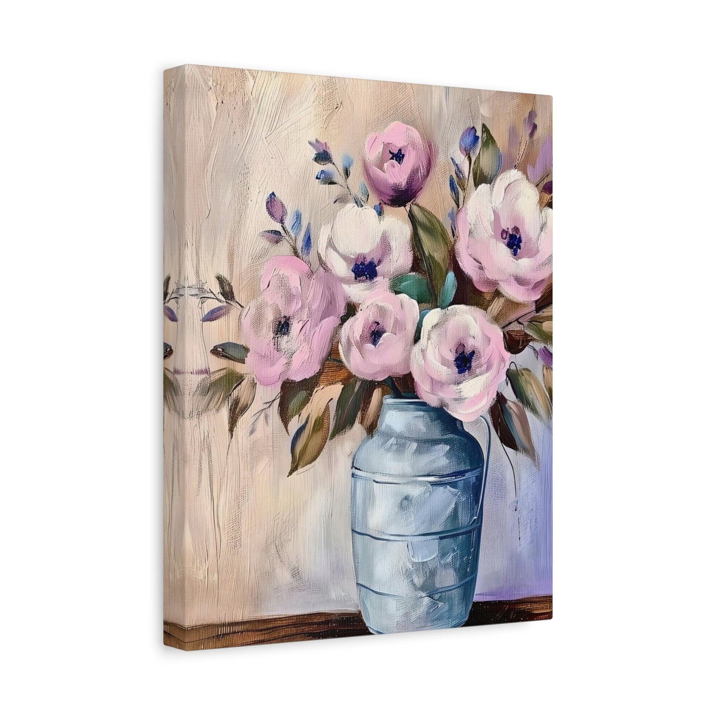 Floral Canvas Painting | Old Fashioned Flower en Vase Painting | Maximalism Floral Artwork