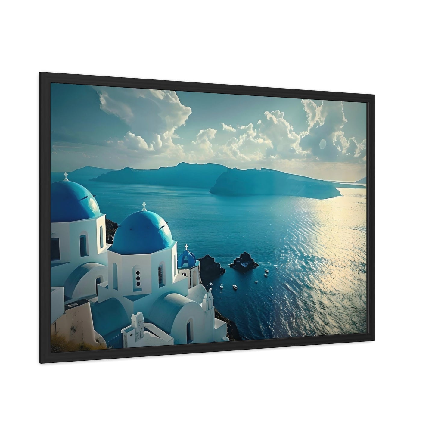 Santorini Framed Posters | Greece Landscape Framed Poster