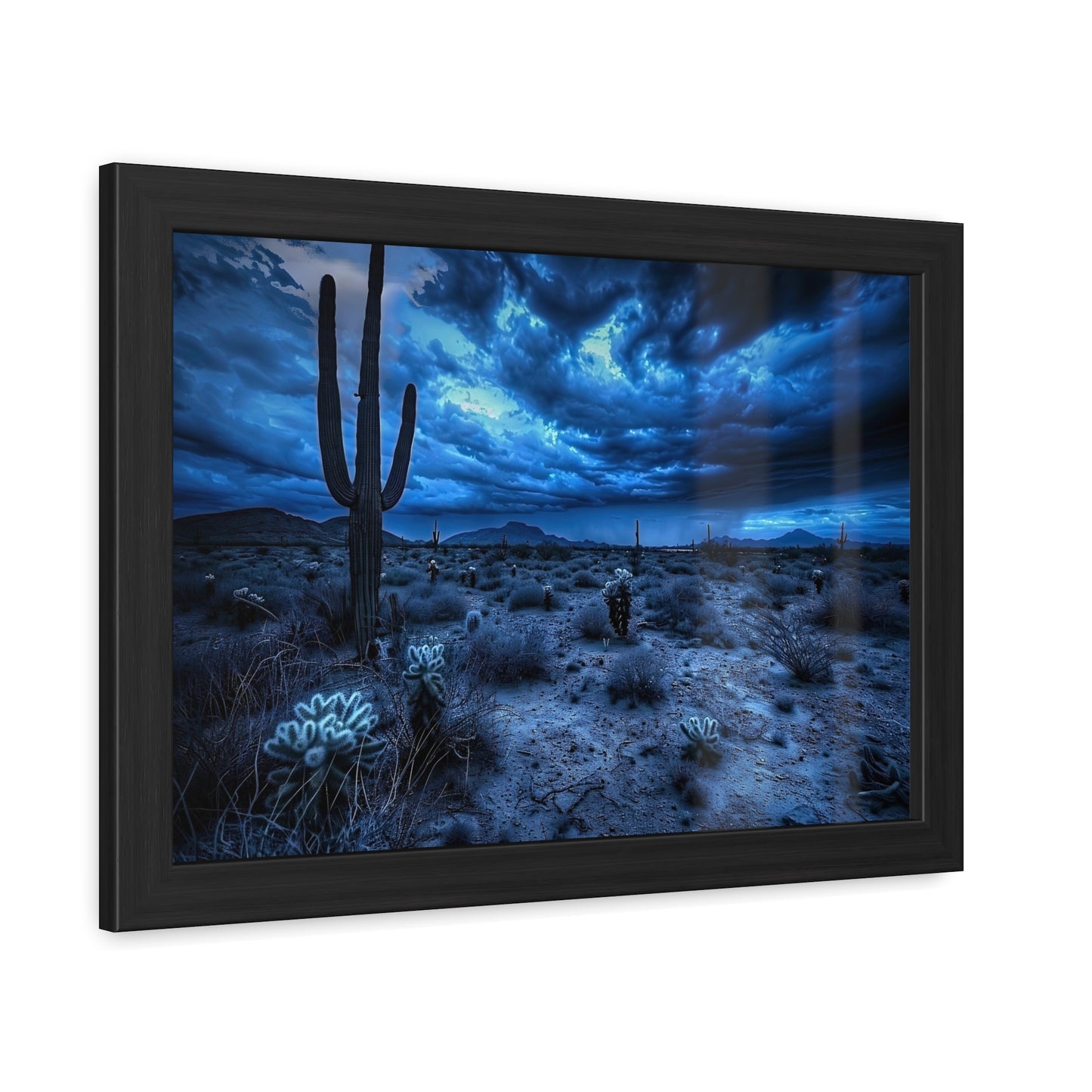 Night Desert Landscape Framed Posters