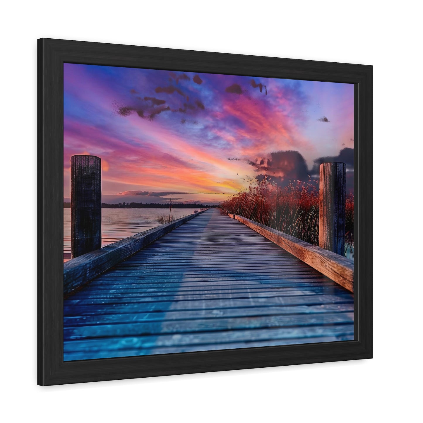 Sunset River Framed Poster | Landscape River Framed Artwork | Landscape Photography