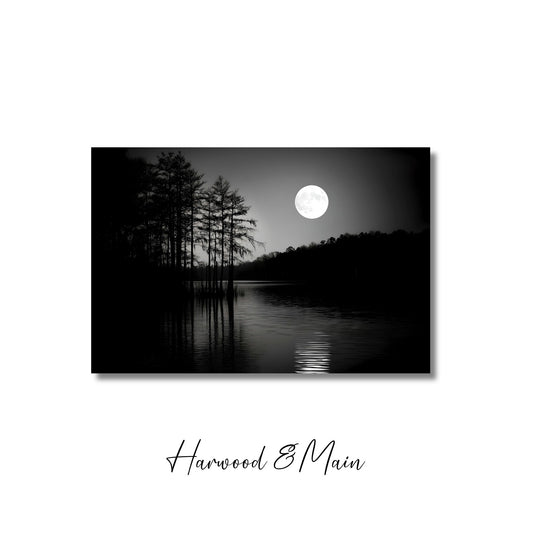 Black and White Lake Photography | Monochrome Lake Photograph| Echos of the Night