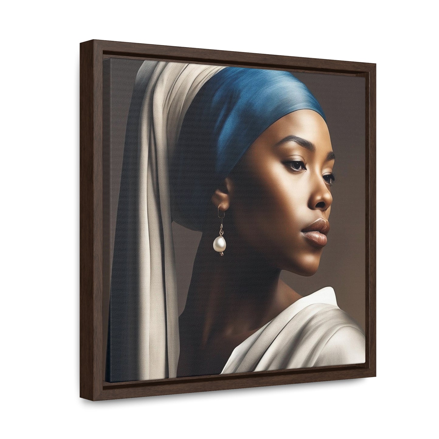 African American Historical Artwork | Black Girl with the Earring Canvas Painting | Large Canvas Artwork