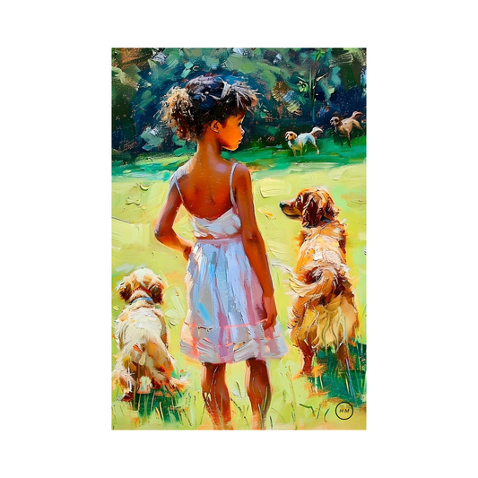 Just a Girl with Her Pals | African American Contemporary Artwork