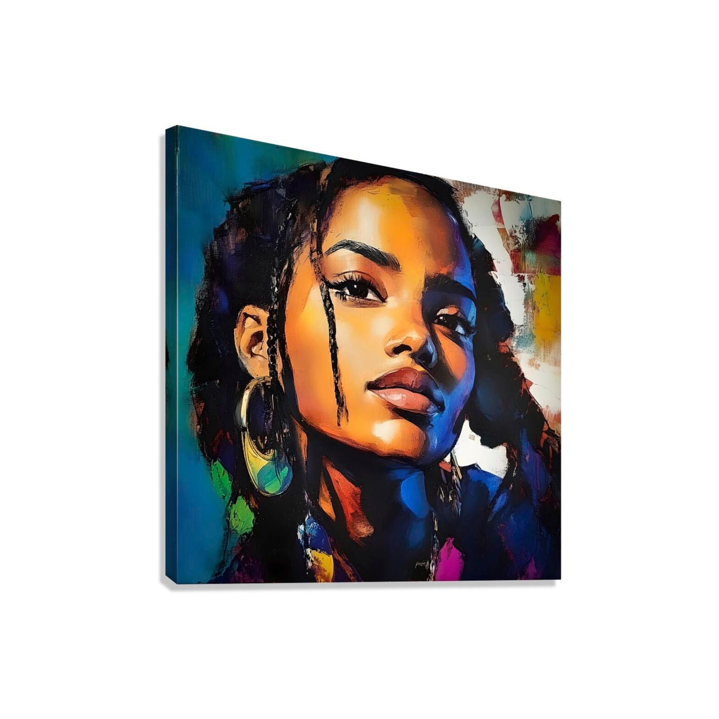 African American Woman Painting| Black Woman Contemporary Artwork| Modern Queen