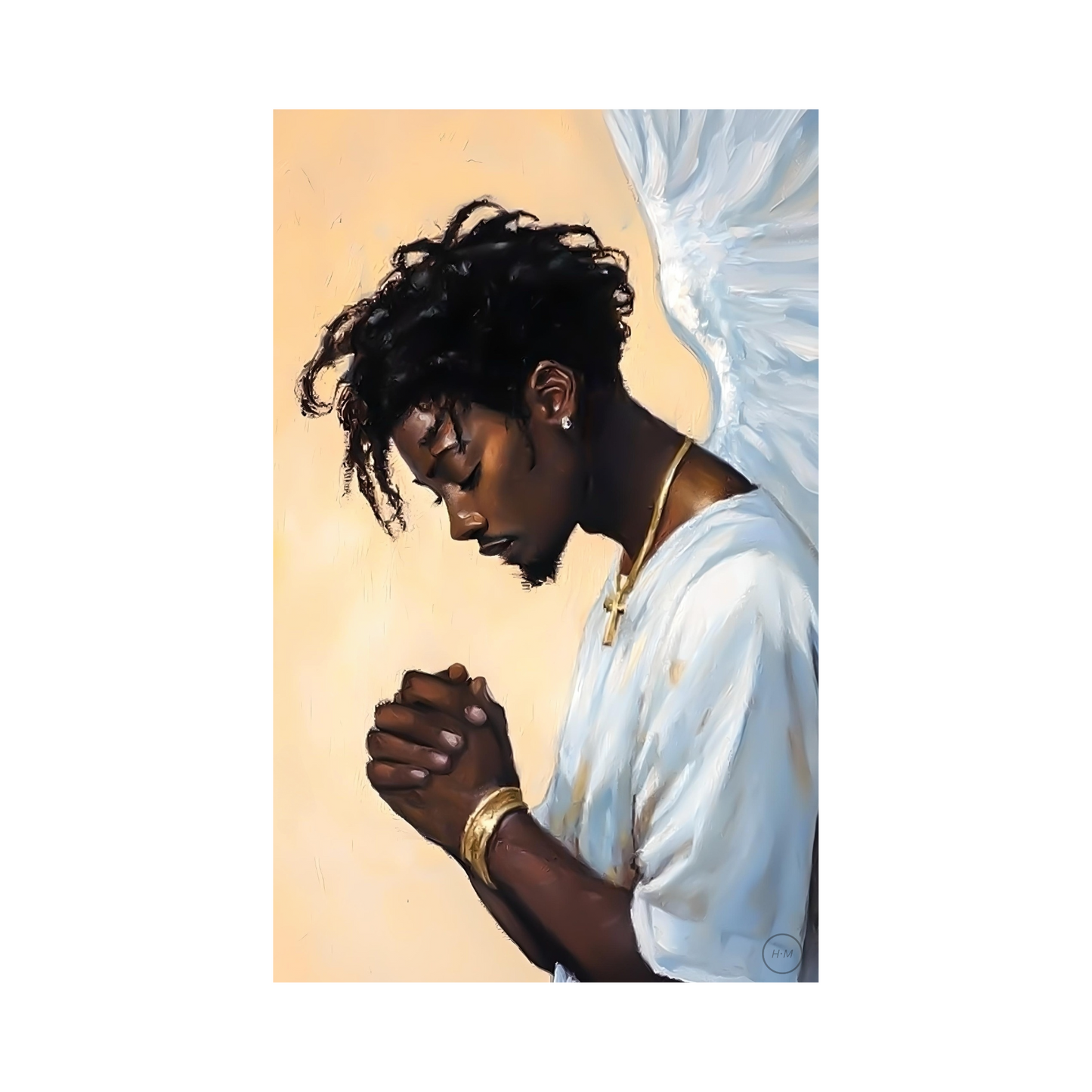 Digital Download | African American Religious Artwork | Black Angel Painting| Black Christian Painting