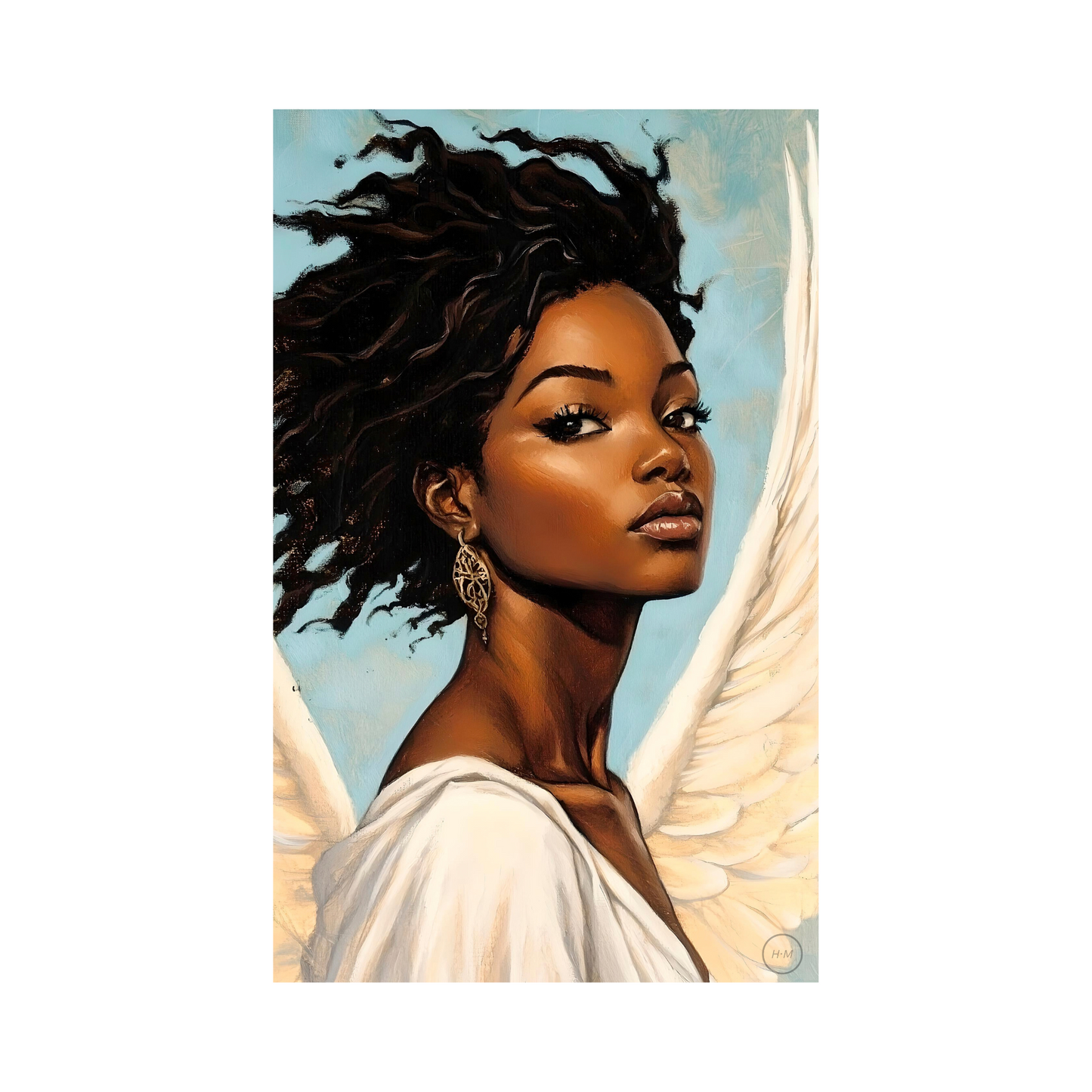 Digital Download| African American Angel Painting| Black Angel vI | African American Religious Artwork