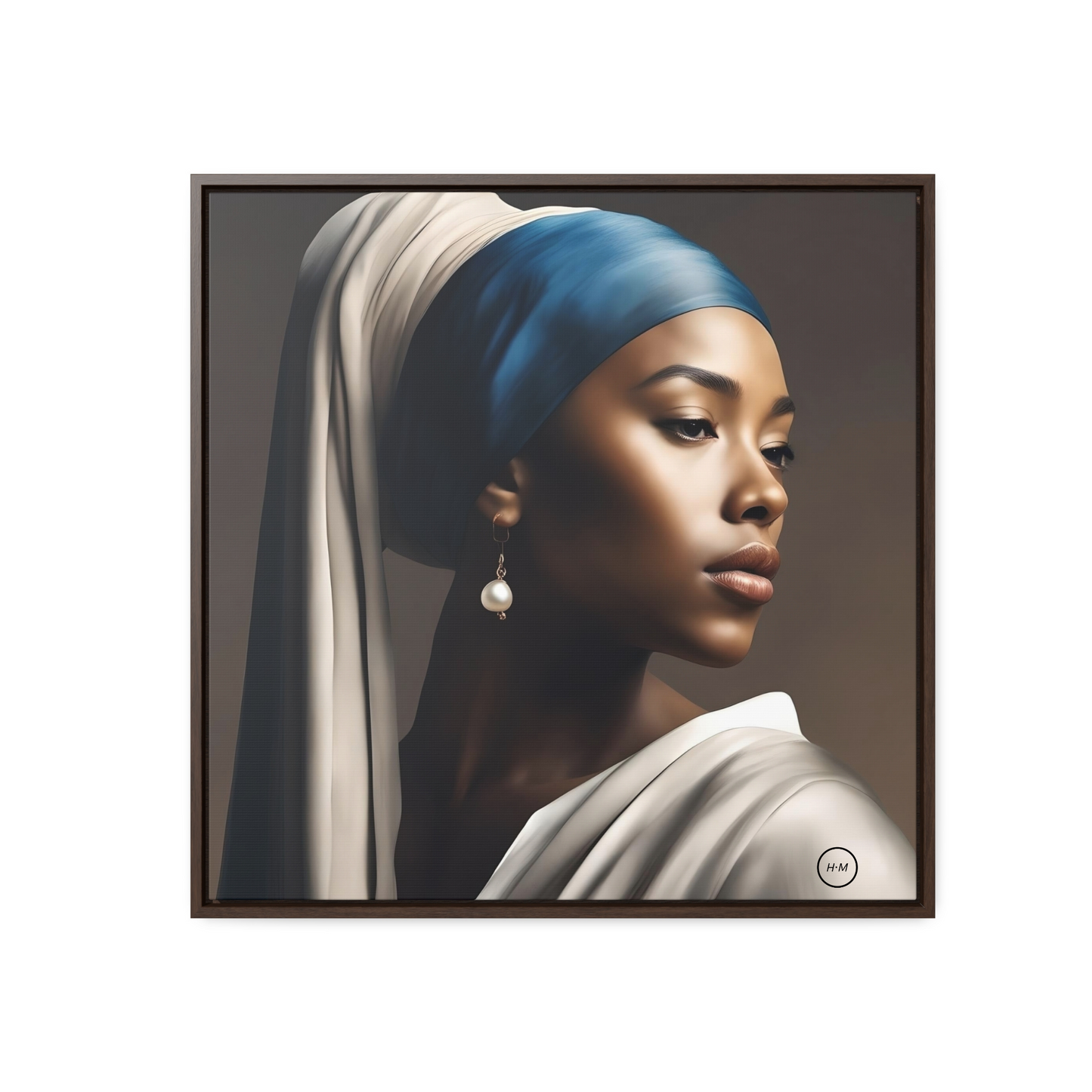 African American Historical Artwork | Black Girl with the Earring Canvas Painting | Large Canvas Artwork