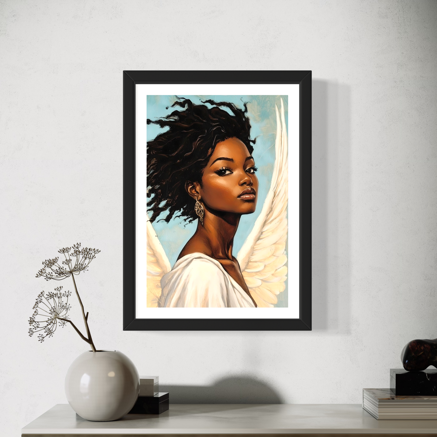 African American Angel Painting| Black Angel vI | African American Religious Artwork