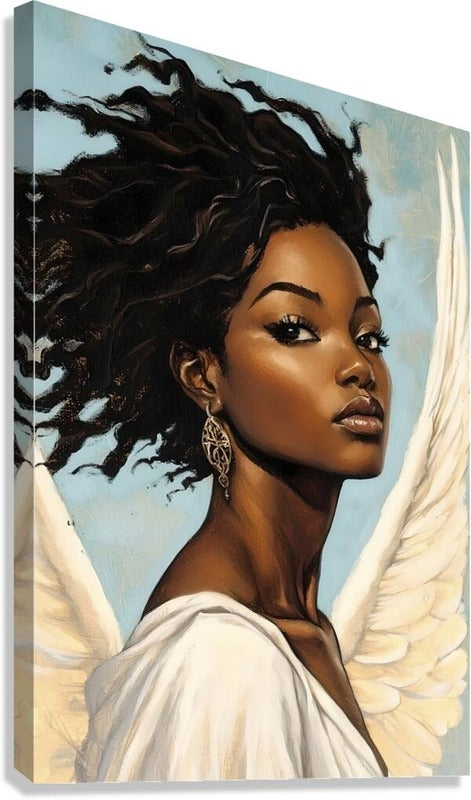 African American Angel Painting| Black Angel vI | African American Religious Artwork