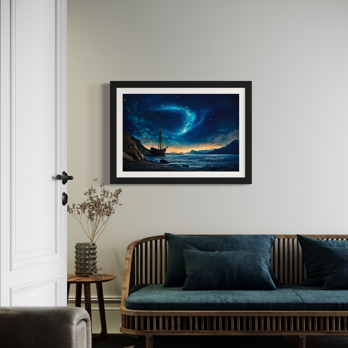 Celestial View Landscape Painting | Northern Lights Painting