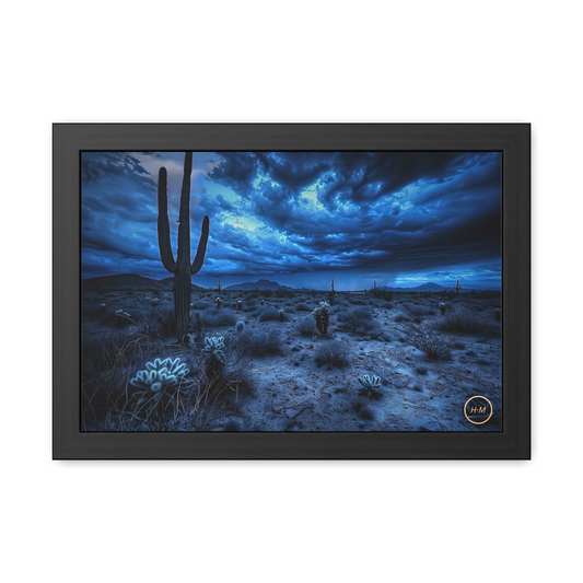 Night Desert Landscape Framed Posters