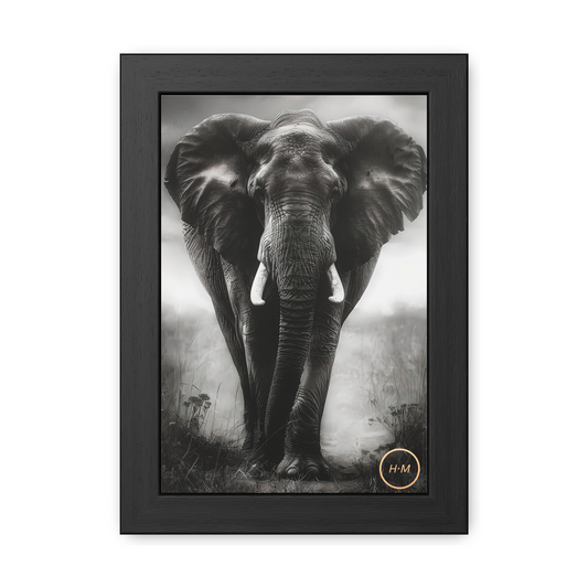 Black and White Elephant Framed Poster | Elephant Framed Poster