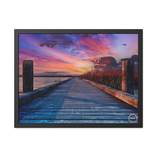 Sunset River Framed Poster | Landscape River Framed Artwork | Landscape Photography