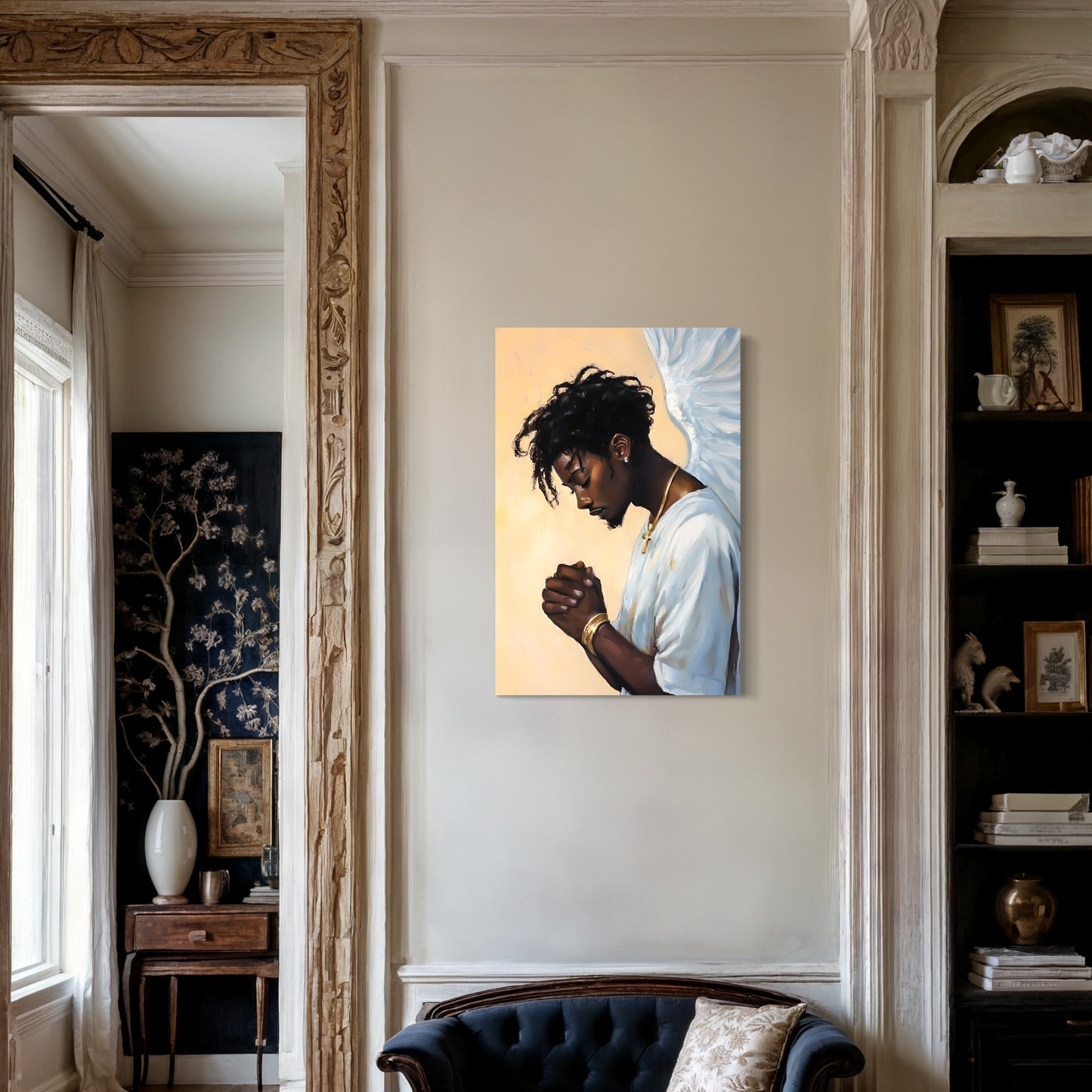 African American Religious Artwork | Black Angel Painting| Black Christian Painting