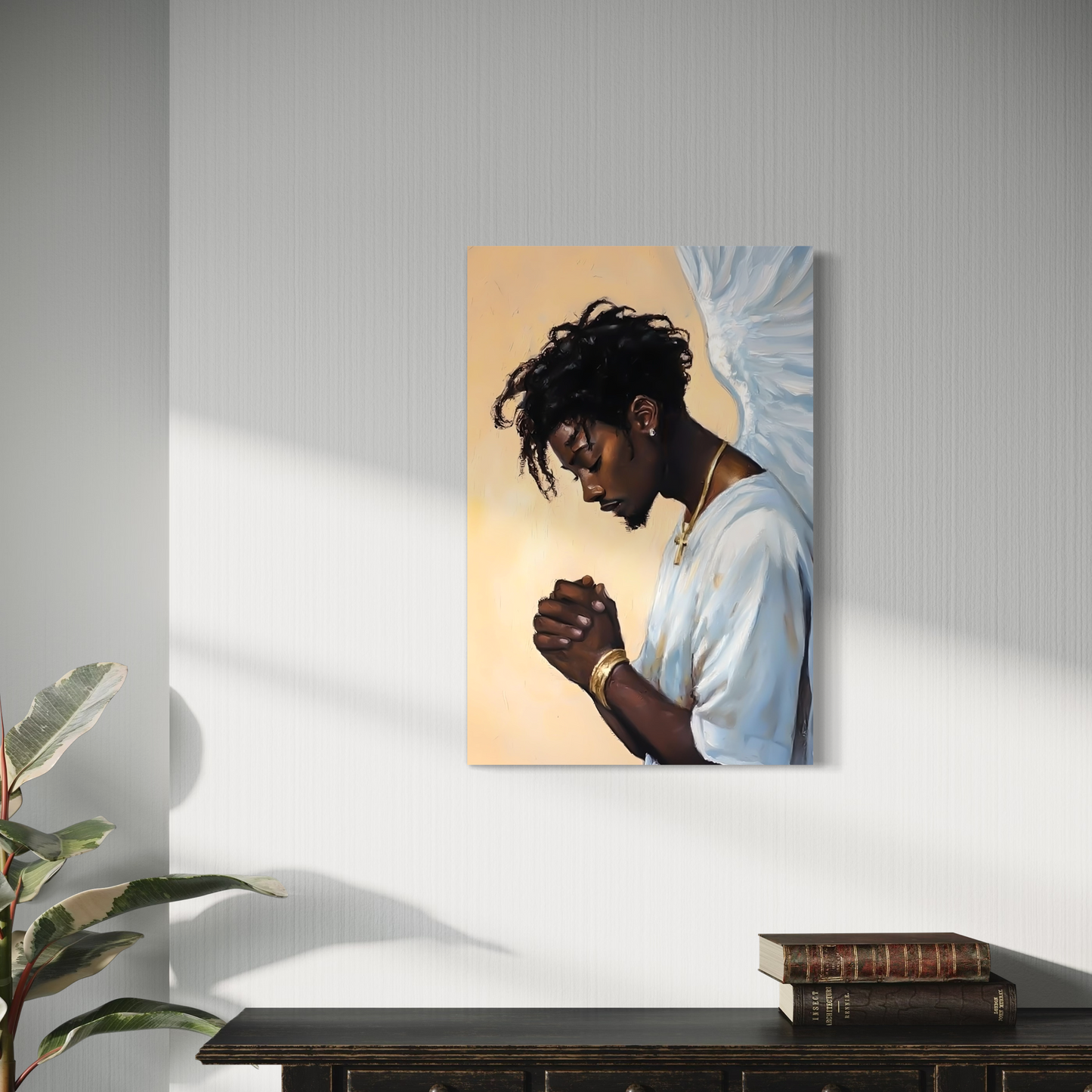 African American Religious Artwork | Black Angel Painting| Black Christian Painting