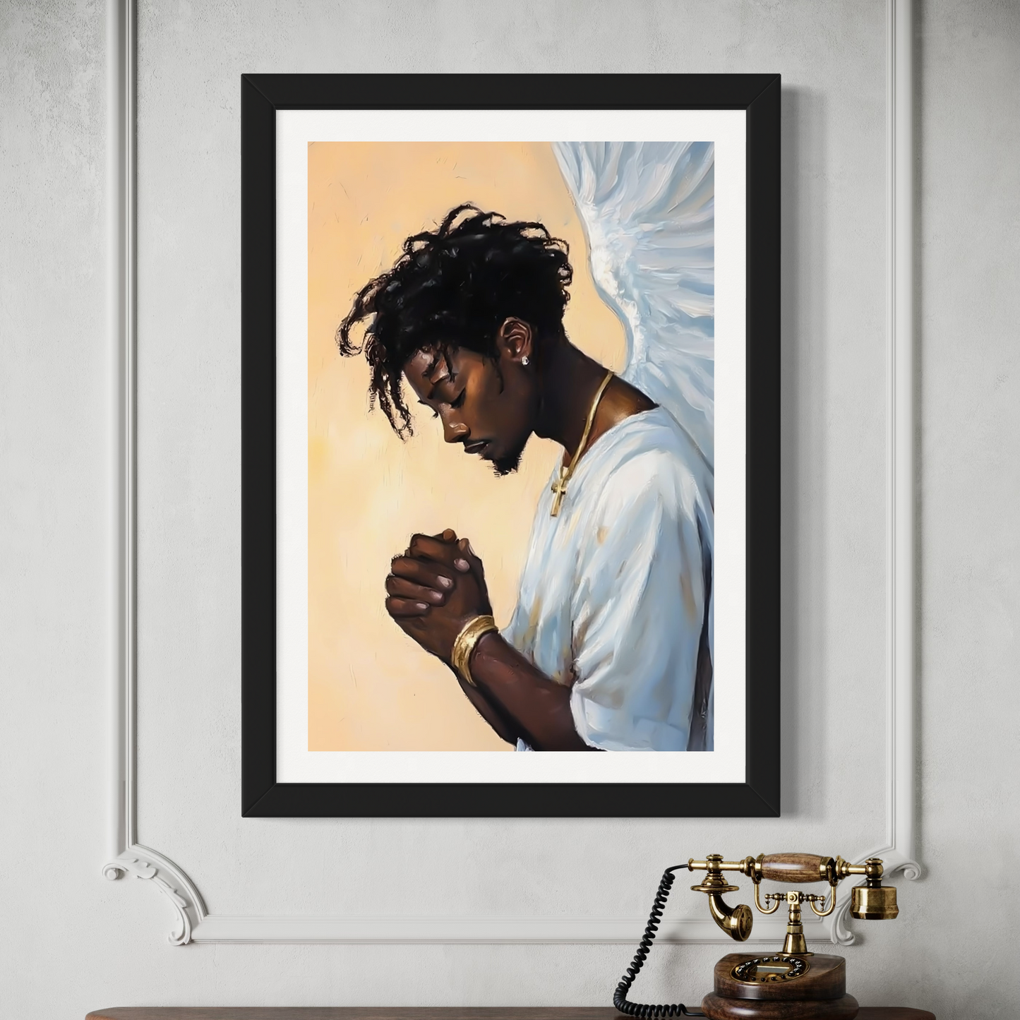 African American Religious Artwork | Black Angel Painting| Black Christian Painting