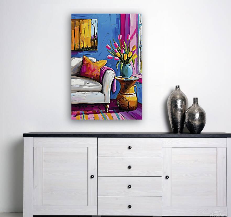 Contemporary Living Painting | Colorful Contemporary Living Artwork