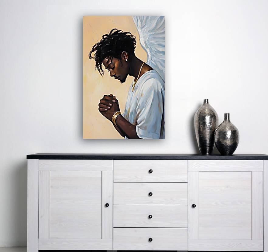 African American Religious Artwork | Black Angel Painting| Black Christian Painting