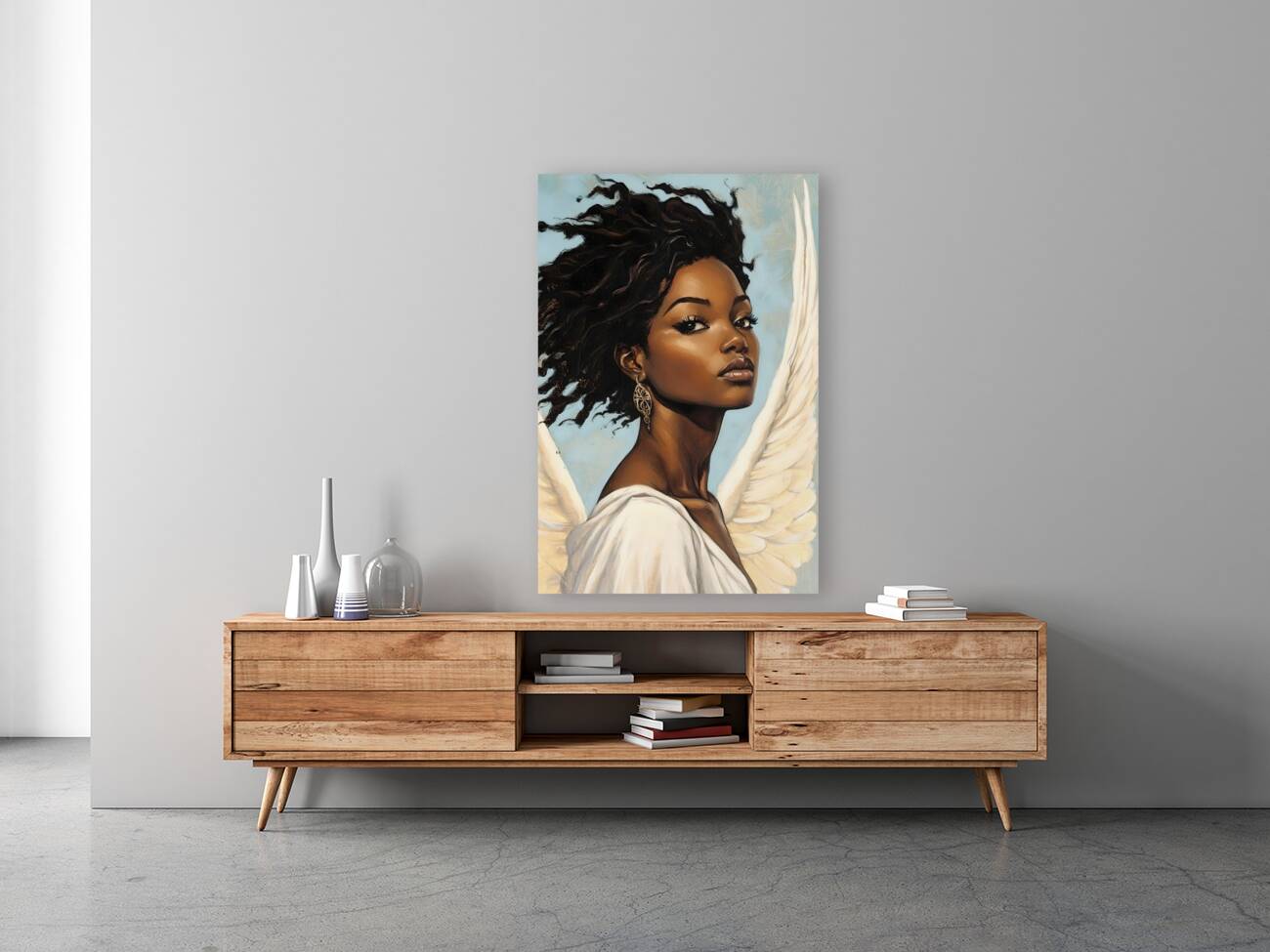 African American Angel Painting| Black Angel vI | African American Religious Artwork