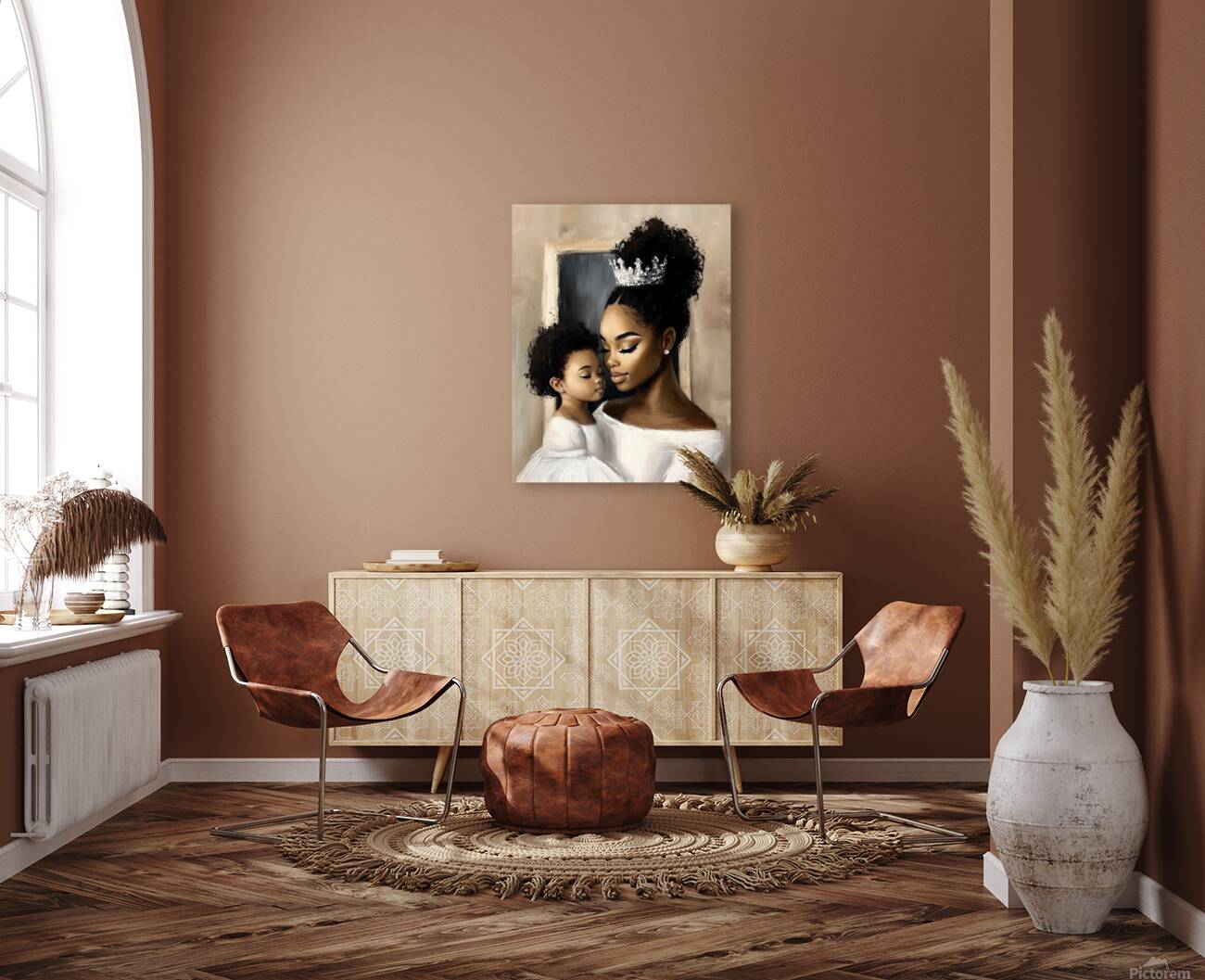 African American Portrait Painting| Black Woman Artwork| Contemporary Art| Royal Reflection