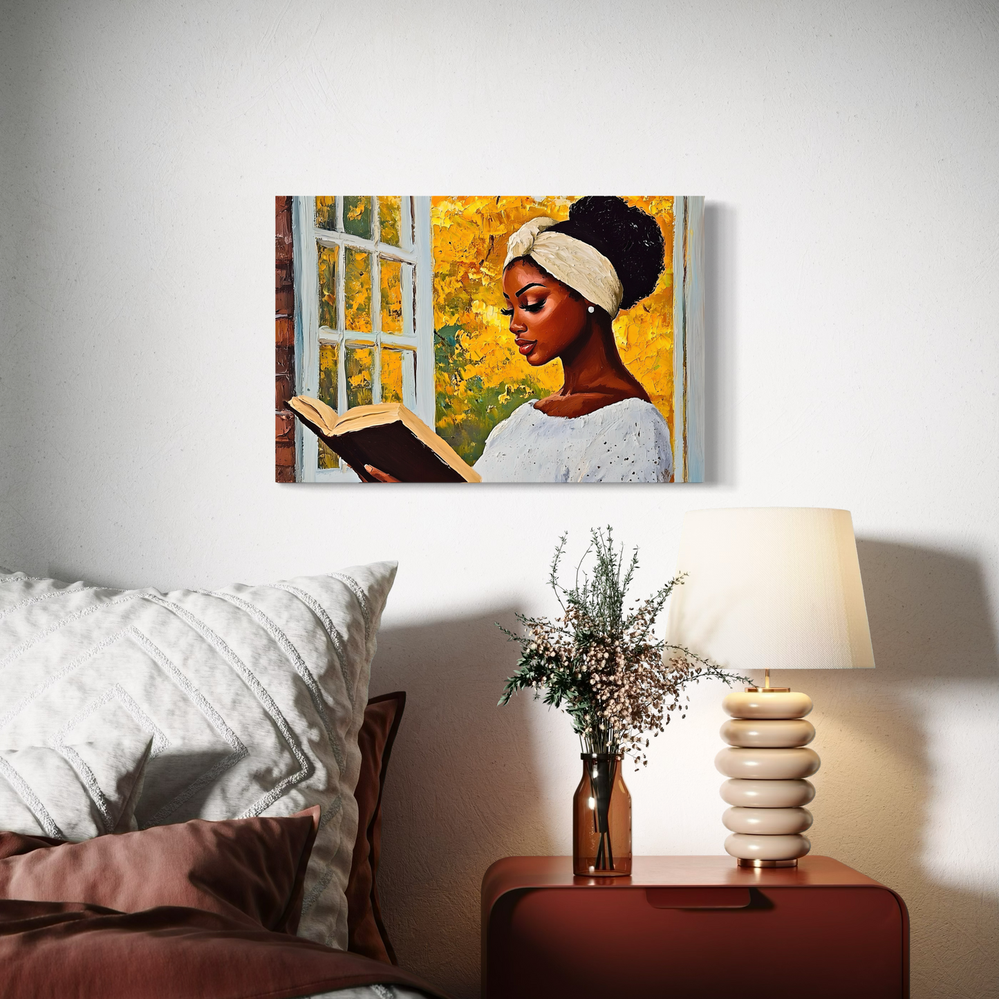 African American Portrait Painting | Black Woman Reading  Artwork