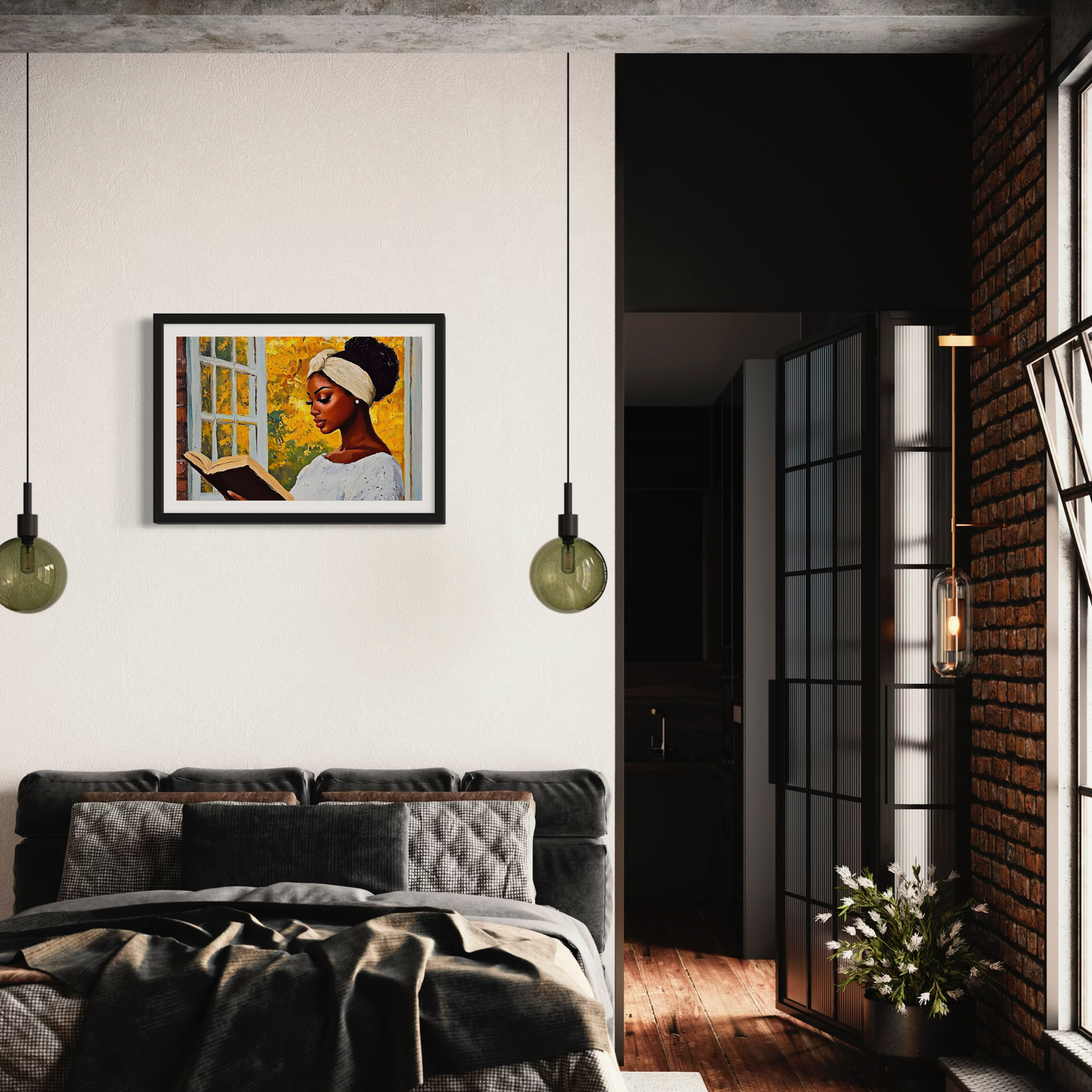 African American Portrait Painting | Black Woman Reading  Artwork