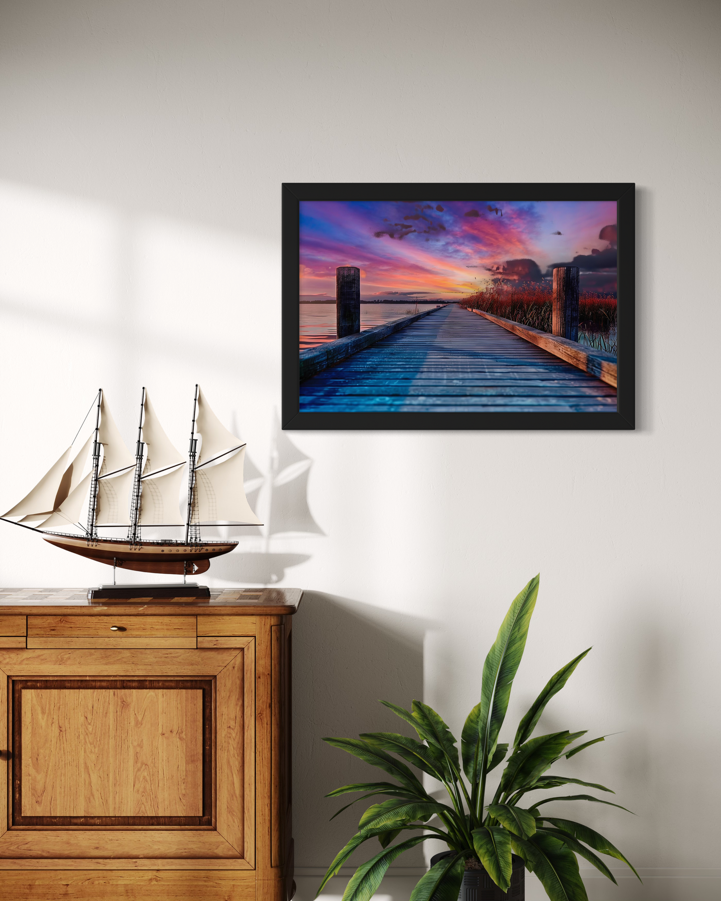 Sunset River Framed Poster | Landscape River Framed Artwork | Landscape Photography