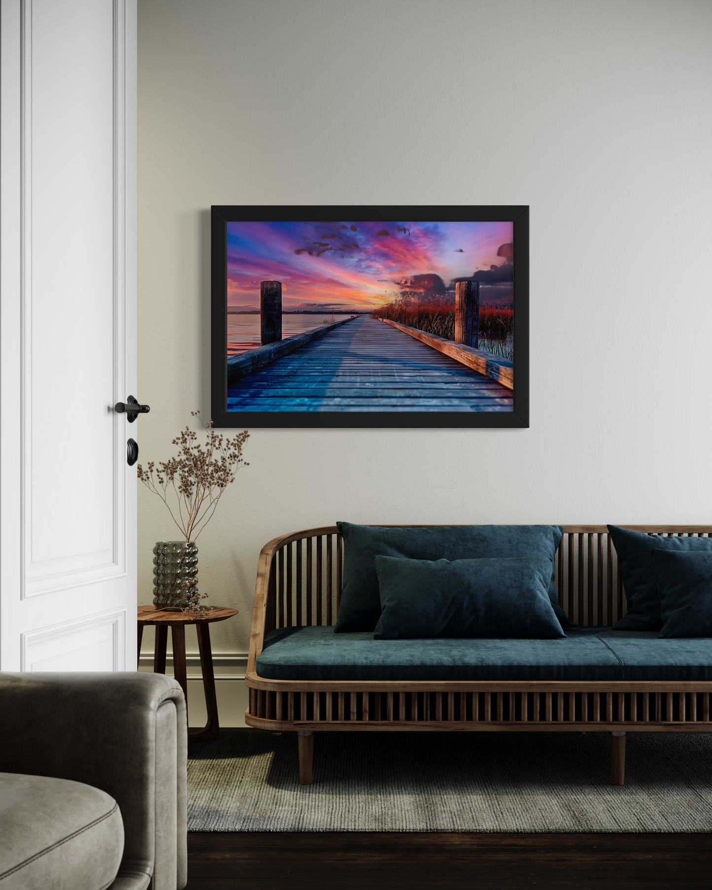 Sunset River Framed Poster | Landscape River Framed Artwork | Landscape Photography