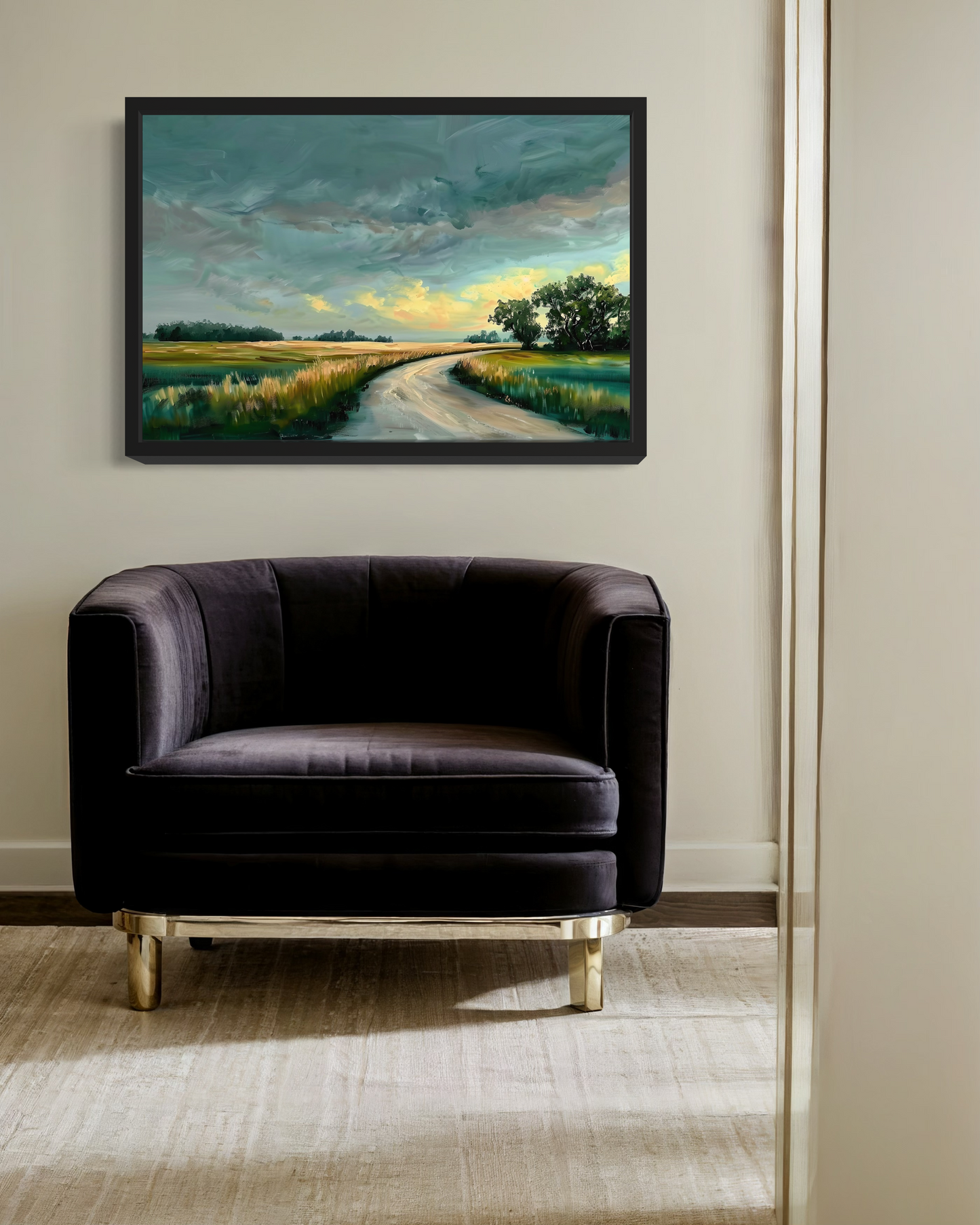 Landscape Gallery Canvas Artwork | Winding Road Landscape Painting