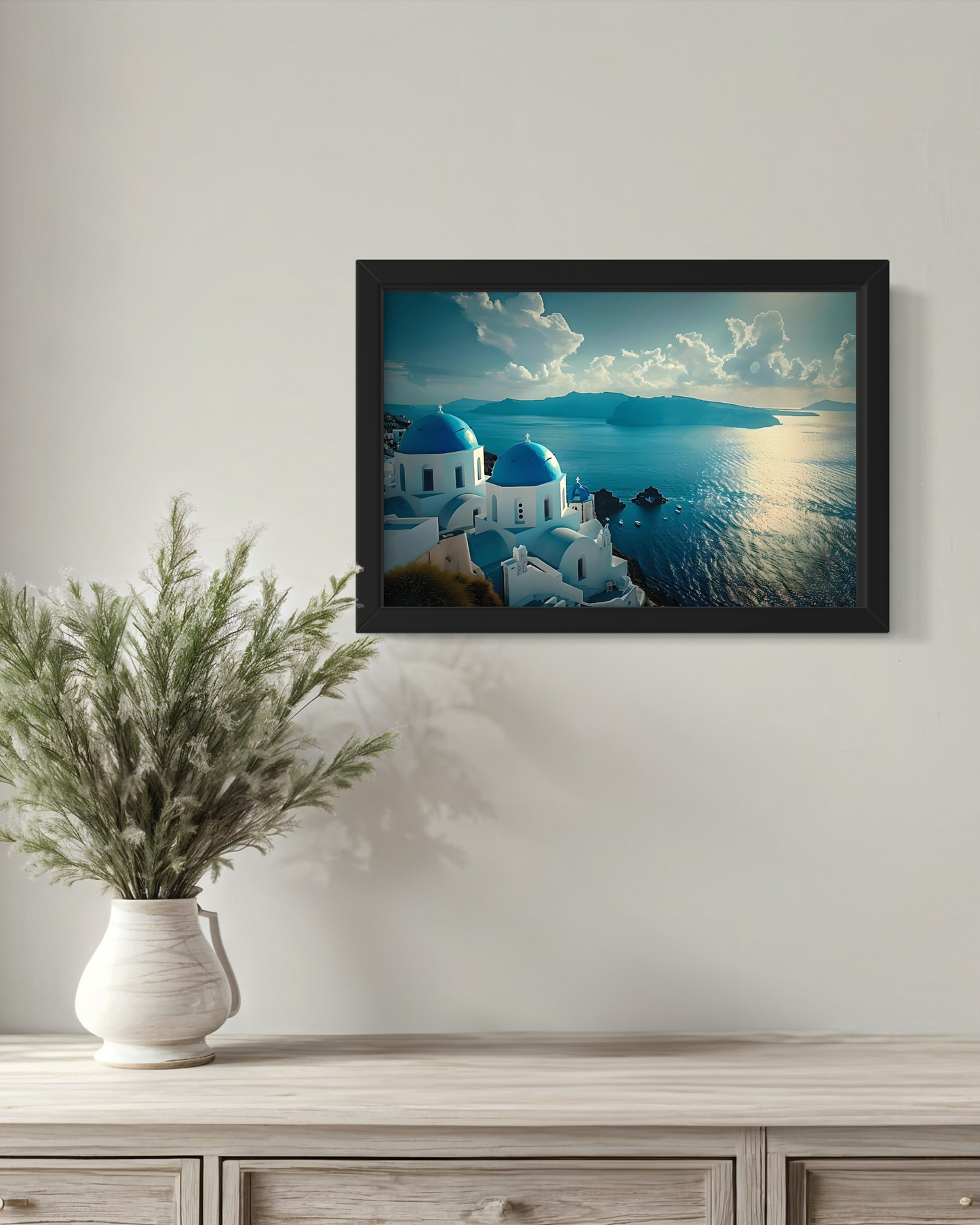 Santorini Framed Posters | Greece Landscape Framed Poster