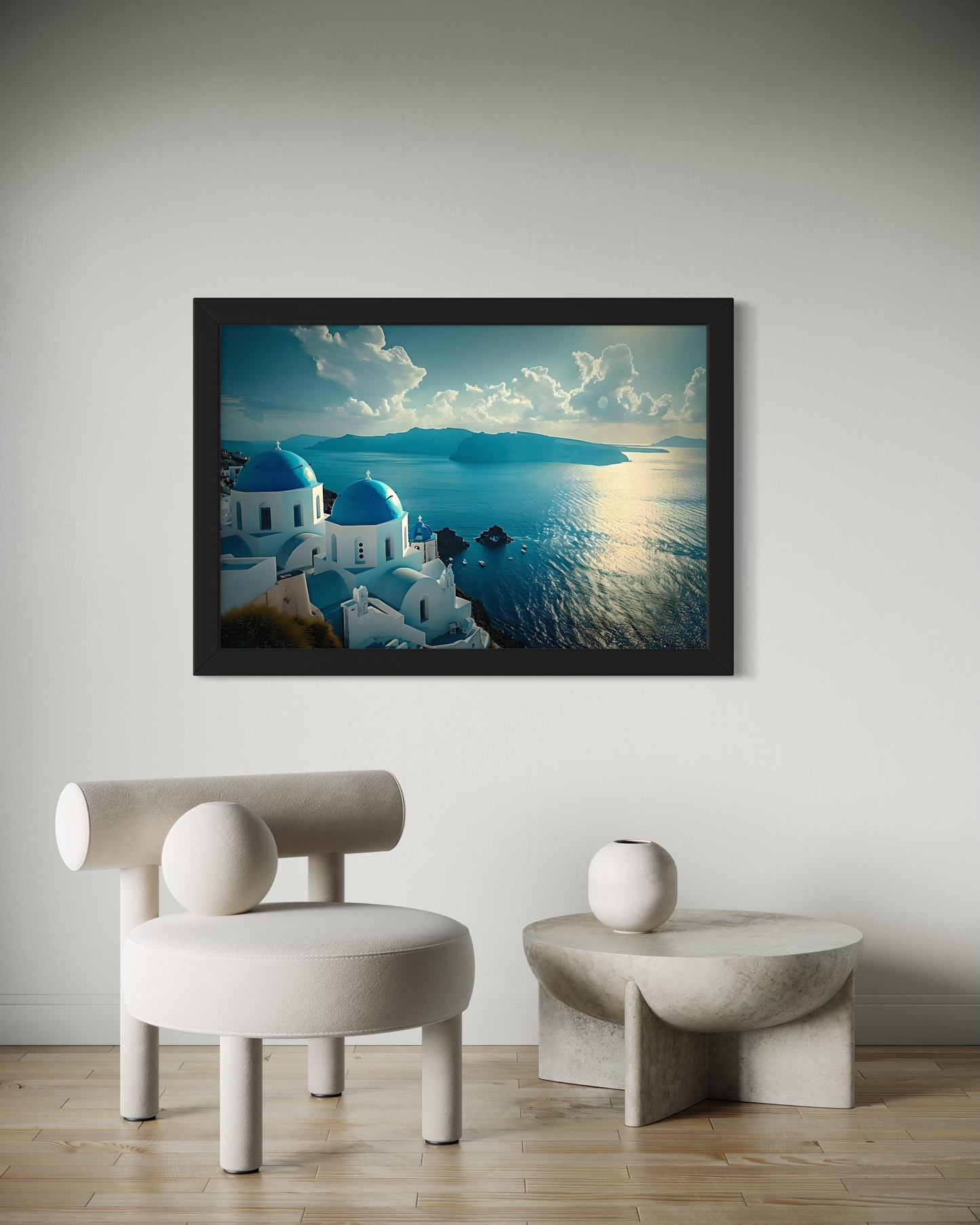 Santorini Framed Posters | Greece Landscape Framed Poster