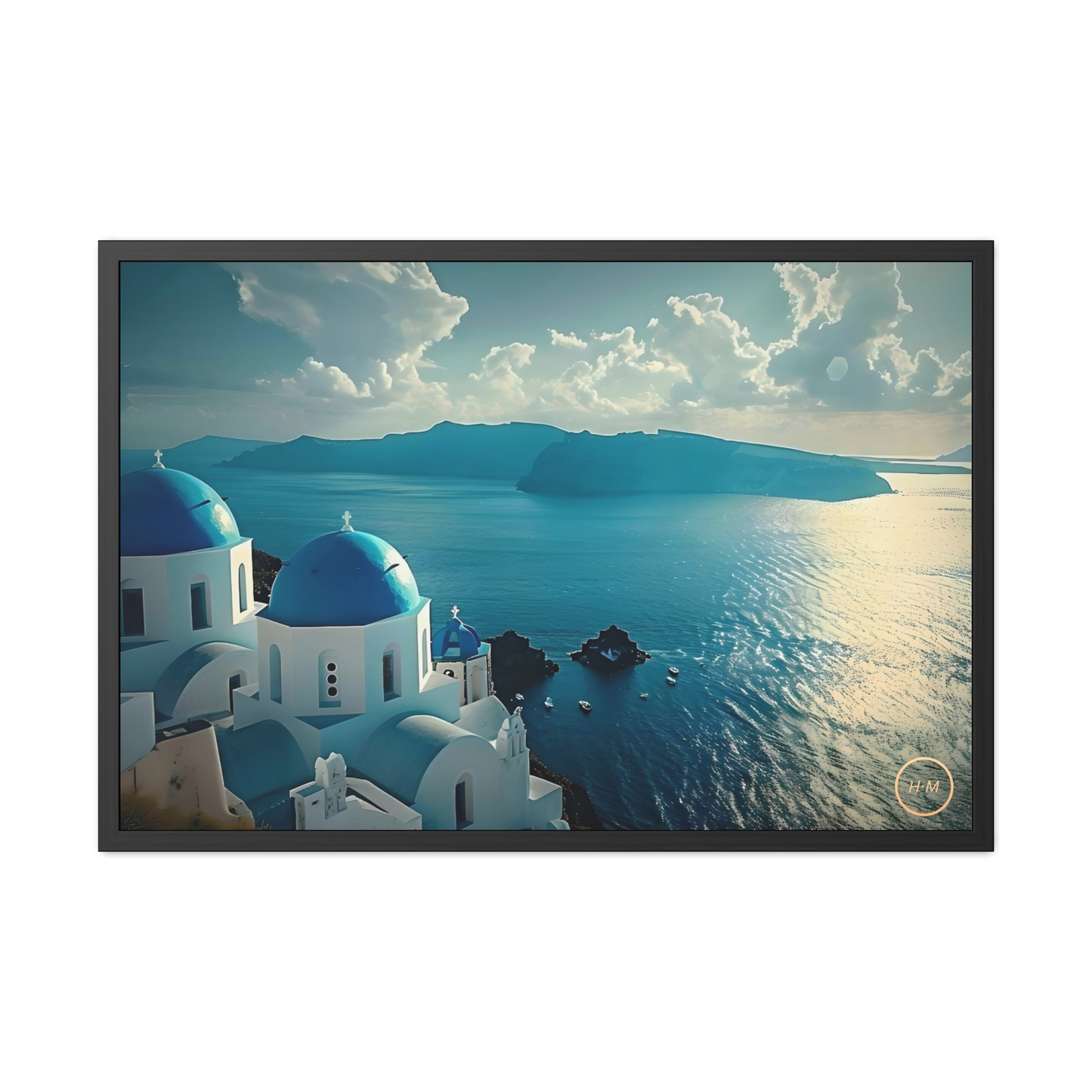 Santorini Framed Posters | Greece Landscape Framed Poster