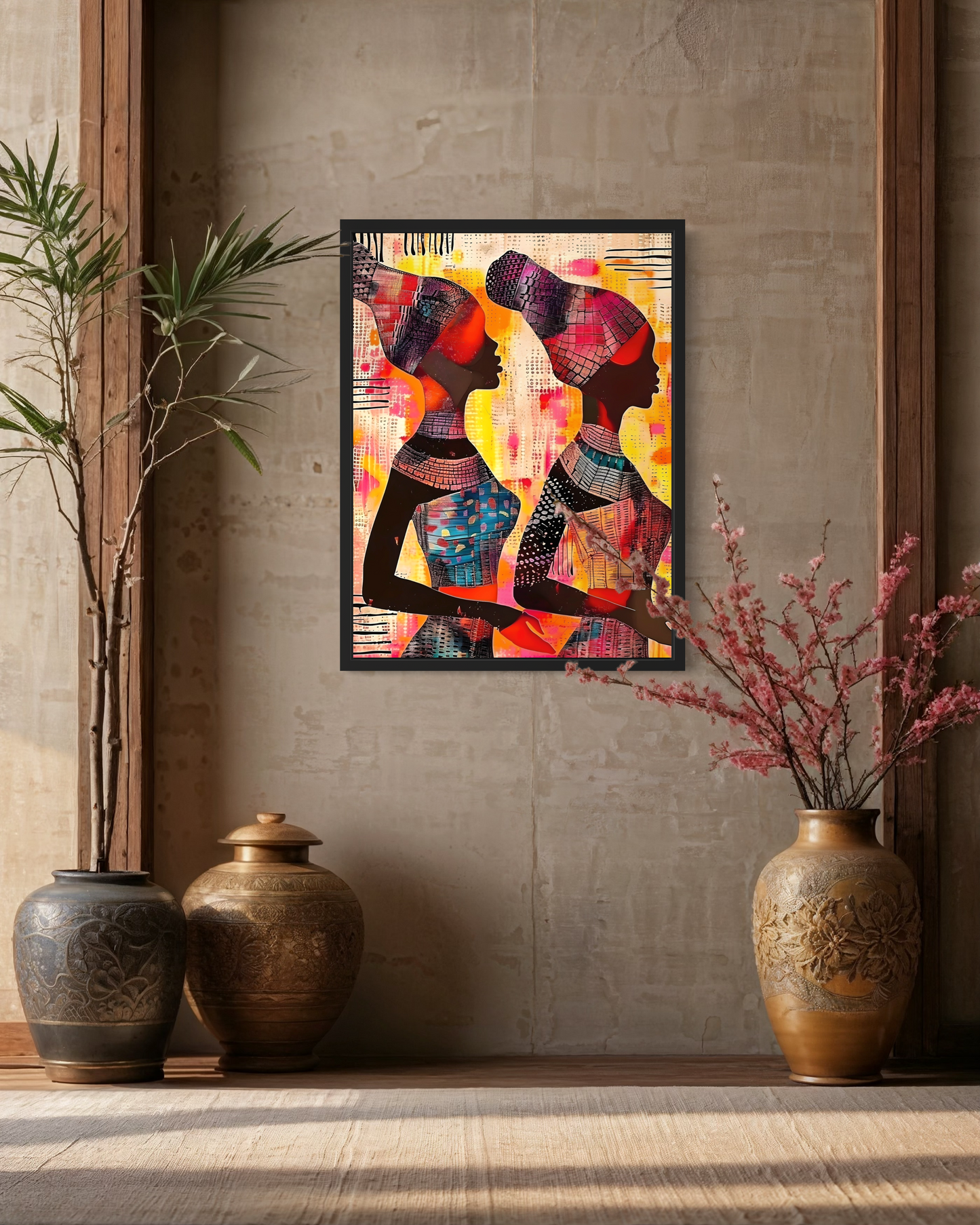 African Tribal Abstract Canvas Painting | Abstract Tribal Artwork | Abstract African Tribal Painting